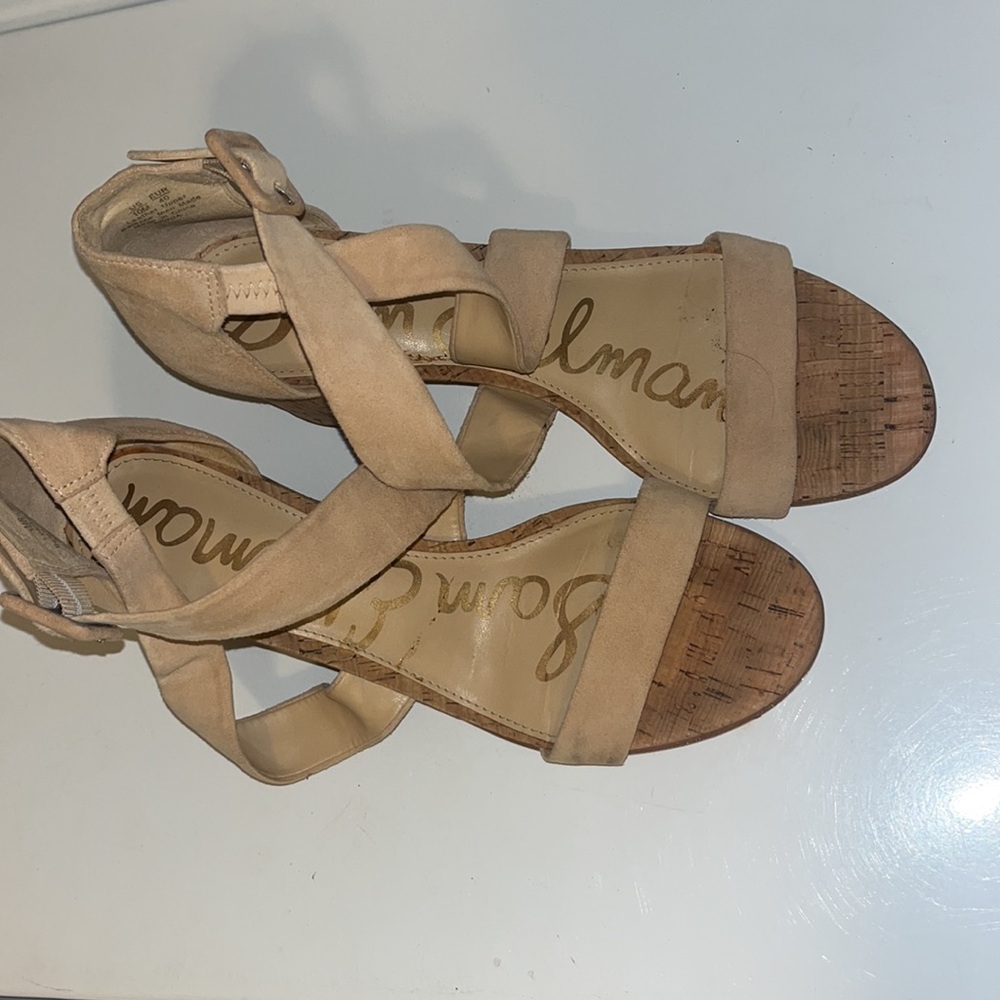 Sam Edelman Sonia Cross Strap Suede Block Heel Sandal Size 10 - Picture 2 of 6